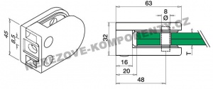 Držák skla kulatý - model 25 HS